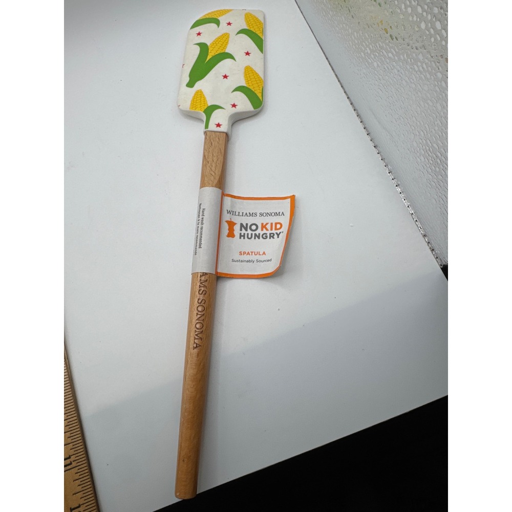 Williams Sonoma Blake Shelton No Kid Hungry Corn Silicone Spatula Wood Handle